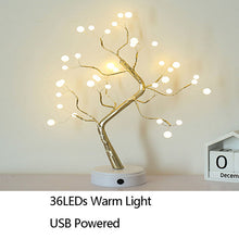 Load image into Gallery viewer, Night Light Home Decoration Bonsai Style Party Cherry Tree Shape LED Light DIY Firework Christmas Gift Plants Switch Copper