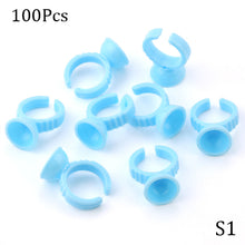 Load image into Gallery viewer, Wholesale 50/100Pcs Disposable Eyelash Glue Fan Cup Rings Holder  Container Tattoo Pigment Eyelash Extension Tools Lash Supplies