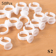 Load image into Gallery viewer, Wholesale 50/100Pcs Disposable Eyelash Glue Fan Cup Rings Holder  Container Tattoo Pigment Eyelash Extension Tools Lash Supplies