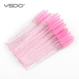 Disposable 5-50 Pcs Crystal Eyelash Brushes Diamond Handle Mascara Wands Eyelash Extension Makeup Tools Eyelash Brush wholesale