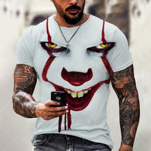 Load image into Gallery viewer, Summer Fashion Men/Women 3D Printing Dark Evil Clown Pattern T-Shirt Street Personality Trend Wild Loose Oversized Short-Sleeved