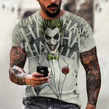 Load image into Gallery viewer, Summer Fashion Men/Women 3D Printing Dark Evil Clown Pattern T-Shirt Street Personality Trend Wild Loose Oversized Short-Sleeved