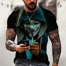 Load image into Gallery viewer, Summer Fashion Men/Women 3D Printing Dark Evil Clown Pattern T-Shirt Street Personality Trend Wild Loose Oversized Short-Sleeved
