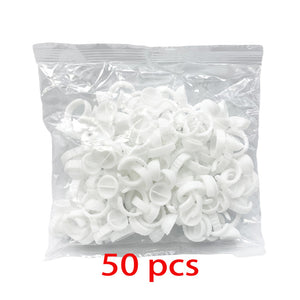 Wholesale 50/100Pcs Disposable Eyelash Glue Fan Cup Rings Holder Container Tattoo Pigment Eyelash Extension Tools Lash Supplies
