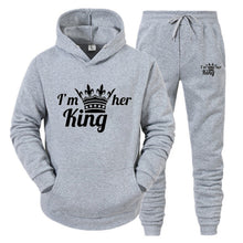 Load image into Gallery viewer, Lover Tracksuit Hoodies Printing QUEEN KING Couple Sweatshirt Plus Size Hooded Clothes Hoodies Women Two Piece Set