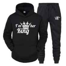 Load image into Gallery viewer, Lover Tracksuit Hoodies Printing QUEEN KING Couple Sweatshirt Plus Size Hooded Clothes Hoodies Women Two Piece Set