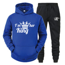 Load image into Gallery viewer, Lover Tracksuit Hoodies Printing QUEEN KING Couple Sweatshirt Plus Size Hooded Clothes Hoodies Women Two Piece Set