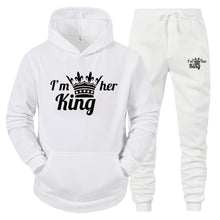 Load image into Gallery viewer, Lover Tracksuit Hoodies Printing QUEEN KING Couple Sweatshirt Plus Size Hooded Clothes Hoodies Women Two Piece Set