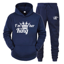 Load image into Gallery viewer, Lover Tracksuit Hoodies Printing QUEEN KING Couple Sweatshirt Plus Size Hooded Clothes Hoodies Women Two Piece Set