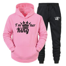 Load image into Gallery viewer, Lover Tracksuit Hoodies Printing QUEEN KING Couple Sweatshirt Plus Size Hooded Clothes Hoodies Women Two Piece Set