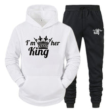 Load image into Gallery viewer, Lover Tracksuit Hoodies Printing QUEEN KING Couple Sweatshirt Plus Size Hooded Clothes Hoodies Women Two Piece Set