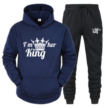 Load image into Gallery viewer, Lover Tracksuit Hoodies Printing QUEEN KING Couple Sweatshirt Plus Size Hooded Clothes Hoodies Women Two Piece Set