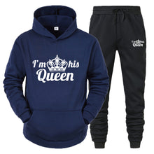 Load image into Gallery viewer, Lover Tracksuit Hoodies Printing QUEEN KING Couple Sweatshirt Plus Size Hooded Clothes Hoodies Women Two Piece Set