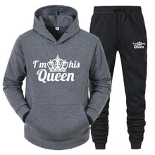 Load image into Gallery viewer, Lover Tracksuit Hoodies Printing QUEEN KING Couple Sweatshirt Plus Size Hooded Clothes Hoodies Women Two Piece Set