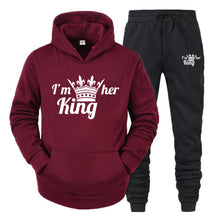 Load image into Gallery viewer, Lover Tracksuit Hoodies Printing QUEEN KING Couple Sweatshirt Plus Size Hooded Clothes Hoodies Women Two Piece Set