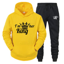 Load image into Gallery viewer, Lover Tracksuit Hoodies Printing QUEEN KING Couple Sweatshirt Plus Size Hooded Clothes Hoodies Women Two Piece Set