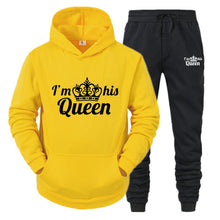 Load image into Gallery viewer, Lover Tracksuit Hoodies Printing QUEEN KING Couple Sweatshirt Plus Size Hooded Clothes Hoodies Women Two Piece Set