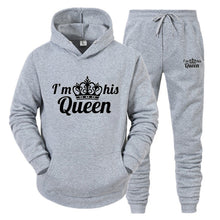 Load image into Gallery viewer, Lover Tracksuit Hoodies Printing QUEEN KING Couple Sweatshirt Plus Size Hooded Clothes Hoodies Women Two Piece Set