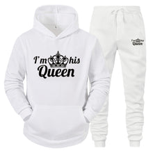 Load image into Gallery viewer, Lover Tracksuit Hoodies Printing QUEEN KING Couple Sweatshirt Plus Size Hooded Clothes Hoodies Women Two Piece Set