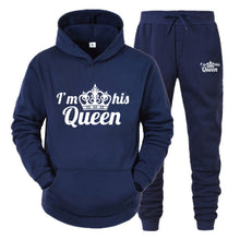 Load image into Gallery viewer, Lover Tracksuit Hoodies Printing QUEEN KING Couple Sweatshirt Plus Size Hooded Clothes Hoodies Women Two Piece Set