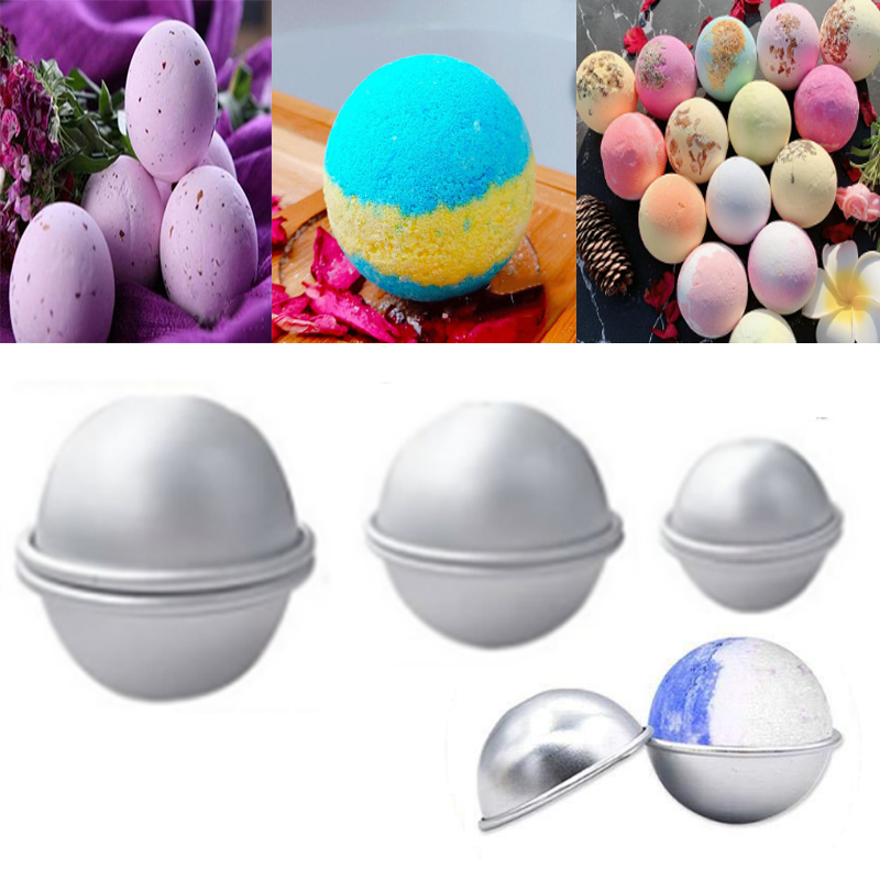 2pcs Bath Bomb Molds DIY Semicircle Sphere Tool Round Aluminium Alloy Bath Bomb Salt Ball Homemade Crafting Metal Bath Tool Mold