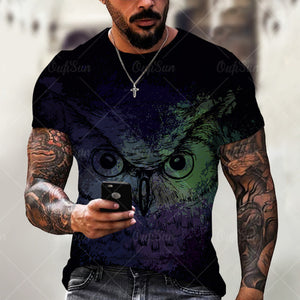 Men&#39;s And Women&#39;s 3D Tiger Lion Printed T-Shirts, Fashionable Round Neck Short Sleeve Street Clothes, Hip-Hop T-Shirts, Summer