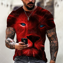 Load image into Gallery viewer, Men&#39;s And Women&#39;s 3D Tiger Lion Printed T-Shirts, Fashionable Round Neck Short Sleeve Street Clothes, Hip-Hop T-Shirts, Summer