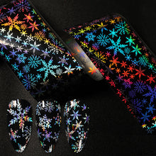 Load image into Gallery viewer, Christmas Snowflakes Nail Foil Stickers Marble Flower Butterfly Transfer Sticker PaPer Maple Leaf Foils DIY Nail Decorations