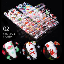 Load image into Gallery viewer, Christmas Snowflakes Nail Foil Stickers Marble Flower Butterfly Transfer Sticker PaPer Maple Leaf Foils DIY Nail Decorations
