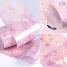 Load image into Gallery viewer, Christmas Snowflakes Nail Foil Stickers Marble Flower Butterfly Transfer Sticker PaPer Maple Leaf Foils DIY Nail Decorations