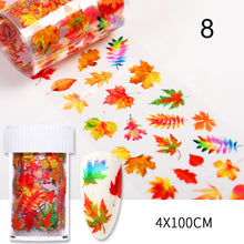 Load image into Gallery viewer, Christmas Snowflakes Nail Foil Stickers Marble Flower Butterfly Transfer Sticker PaPer Maple Leaf Foils DIY Nail Decorations