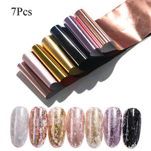 Load image into Gallery viewer, Christmas Snowflakes Nail Foil Stickers Marble Flower Butterfly Transfer Sticker PaPer Maple Leaf Foils DIY Nail Decorations