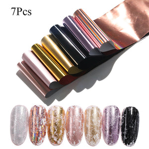 Christmas Snowflakes Nail Foil Stickers Marble Flower Butterfly Transfer Sticker PaPer Maple Leaf Foils DIY Nail Decorations