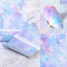 Load image into Gallery viewer, Christmas Snowflakes Nail Foil Stickers Marble Flower Butterfly Transfer Sticker PaPer Maple Leaf Foils DIY Nail Decorations