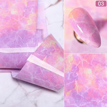 Load image into Gallery viewer, Christmas Snowflakes Nail Foil Stickers Marble Flower Butterfly Transfer Sticker PaPer Maple Leaf Foils DIY Nail Decorations