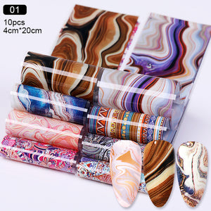 Christmas Snowflakes Nail Foil Stickers Marble Flower Butterfly Transfer Sticker PaPer Maple Leaf Foils DIY Nail Decorations