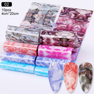 Christmas Snowflakes Nail Foil Stickers Marble Flower Butterfly Transfer Sticker PaPer Maple Leaf Foils DIY Nail Decorations