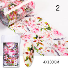 Load image into Gallery viewer, Christmas Snowflakes Nail Foil Stickers Marble Flower Butterfly Transfer Sticker PaPer Maple Leaf Foils DIY Nail Decorations