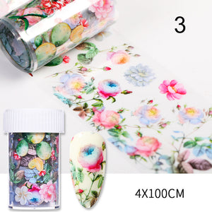 Christmas Snowflakes Nail Foil Stickers Marble Flower Butterfly Transfer Sticker PaPer Maple Leaf Foils DIY Nail Decorations