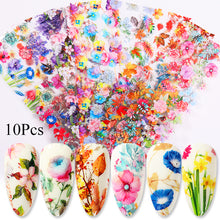 Load image into Gallery viewer, Christmas Snowflakes Nail Foil Stickers Marble Flower Butterfly Transfer Sticker PaPer Maple Leaf Foils DIY Nail Decorations