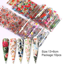 Load image into Gallery viewer, Christmas Snowflakes Nail Foil Stickers Marble Flower Butterfly Transfer Sticker PaPer Maple Leaf Foils DIY Nail Decorations