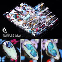 Load image into Gallery viewer, Christmas Snowflakes Nail Foil Stickers Marble Flower Butterfly Transfer Sticker PaPer Maple Leaf Foils DIY Nail Decorations