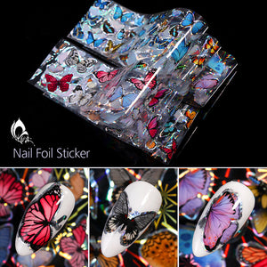 Christmas Snowflakes Nail Foil Stickers Marble Flower Butterfly Transfer Sticker PaPer Maple Leaf Foils DIY Nail Decorations
