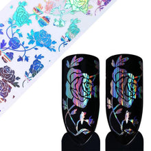 Load image into Gallery viewer, Christmas Snowflakes Nail Foil Stickers Marble Flower Butterfly Transfer Sticker PaPer Maple Leaf Foils DIY Nail Decorations