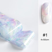 Load image into Gallery viewer, Christmas Snowflakes Nail Foil Stickers Marble Flower Butterfly Transfer Sticker PaPer Maple Leaf Foils DIY Nail Decorations