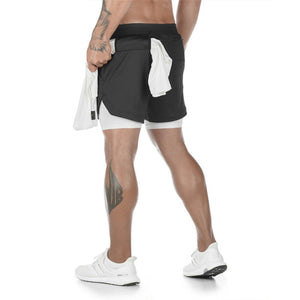 Summer Running Shorts Men 2 in 1 Sports Jogging Fitness Shorts Training Quick Dry Mens Gym Men Shorts Sport gym Short Pants