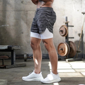 Summer Running Shorts Men 2 in 1 Sports Jogging Fitness Shorts Training Quick Dry Mens Gym Men Shorts Sport gym Short Pants