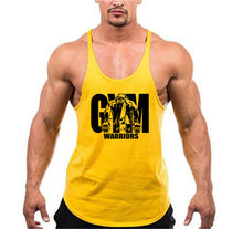 Load image into Gallery viewer, Summer Y Back Gym Stringer Tank Top Men Cotton Clothing Bodybuilding Sleeveless Shirt Fitness Vest Muscle Singlets Workout Tank