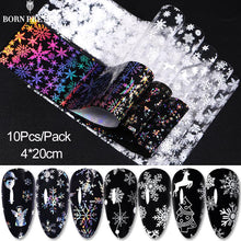Load image into Gallery viewer, Christmas Snowflakes Nail Foil Stickers Marble Flower Butterfly Transfer Sticker PaPer Maple Leaf Foils DIY Nail Decorations