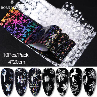 Christmas Snowflakes Nail Foil Stickers Marble Flower Butterfly Transfer Sticker PaPer Maple Leaf Foils DIY Nail Decorations